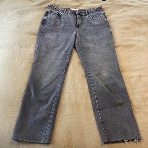 Free People Raw Hem Ankle Crop Denim